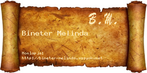 Bineter Melinda névjegykártya